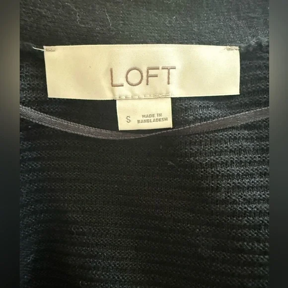 LOFT Open Shirttail Cardigan Black Small - Picture 3 of 4